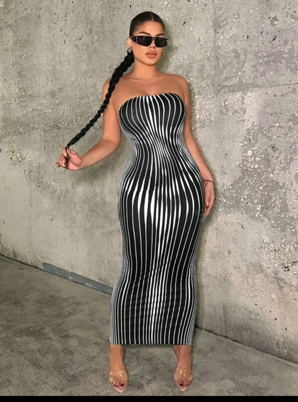 Stripe Halter Bodycon